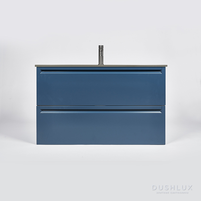 Фото Inda Piccadilly Тумба подвесная 100x45x60см, раковина искусственный мрамор, цвет: blu denim