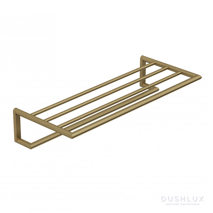 Фото Kludi Vela R Полотенцедержатель 60см., подвесной, с полкой, цвет: Brushed Gold