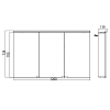 EMCO Flat Зеркальный шкаф 120x72.8см., LED-подсветка, 3 двери, 4 полки, розетка, без нижней подсветки