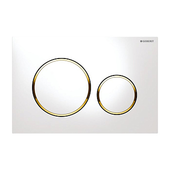 Geberit Sigma20 Клавиша смыва для унитаза, двойной смыв, цвет: белый/золото