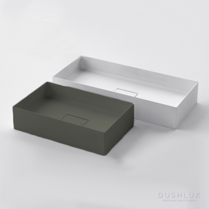 Фото Falper Quattro.Zero Раковина 50x31x10 см, без отв., накладная, цвет: грязь