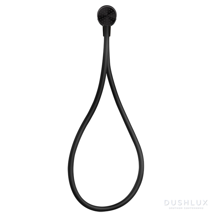 Фото Gessi Hi-Fi Душевой магнитные комплект, состоящий из вывода воды, держателя, Darkflex шланга 1,50 м и лейки, цвет: Black Metal PVD