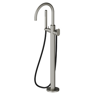 Newform Linfa II Смеситель для ванны, напольный, с ручным душем, цвет: titanium satin