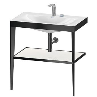 Duravit XViu Консоль напольная, 80x48x85см с полкой, с раковиной без перелива, 2 отв., цвет: black matt/white high gloss lacquer