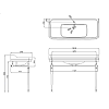 Burlington Edwardian Раковина 120 см, 3 отв., цвет: белый