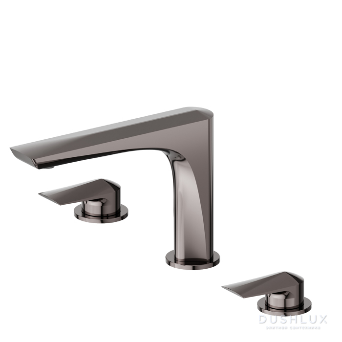 Фото Newform Delta Zero Смеситель для раковины, 3 отв., цвет: PVD gun metal