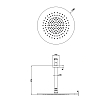 Gessi Shower316 Душевая головка шарнирная для потолочного крепления на 1/2” с защитой от известкового налёта, высота 243мм, цвет: шлифованная сталь