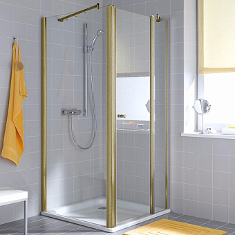 KERMI Atea Душевой угол 120x90x200см., HeliosGold, стекло прозрачное+Kermiclean
