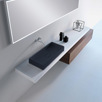 Falper Quattro.Zero Раковина 70x31x10 см, без отв., накладная, цвет: Fes blue