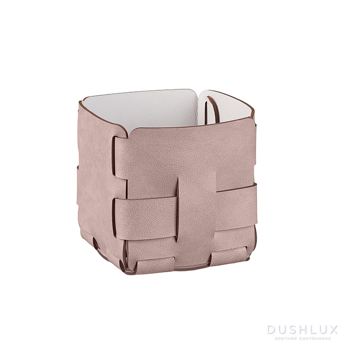 ADJ Корзинка Mini Bottega, 12x12xH13 см., цвет: пепельная роза/устричный