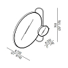 Agape Revolving Moon Зеркало подвесное 76x70x20 см, овальное, цвет: черный