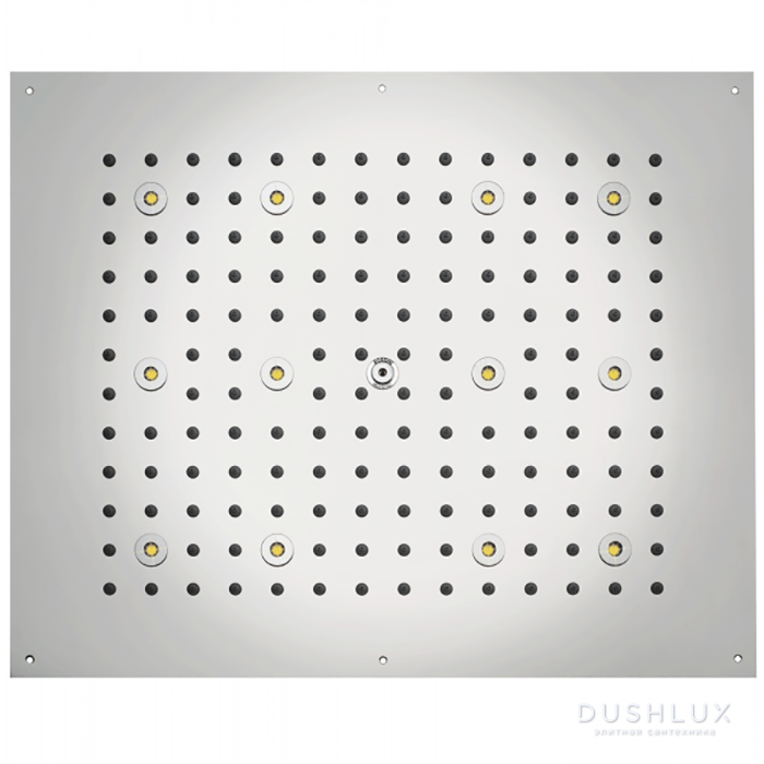 Фото BOSSINI DREAM-RECTANGULAR Верхний душ 570x470 мм, с 12 LED RGB, блок питания/управления, Cromoterapia, цвет: белый матовый