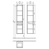 Villeroy&Boch Subway 2.0, Шкаф-пенал подвесной, DX, 35x165x37см., цвет: белый