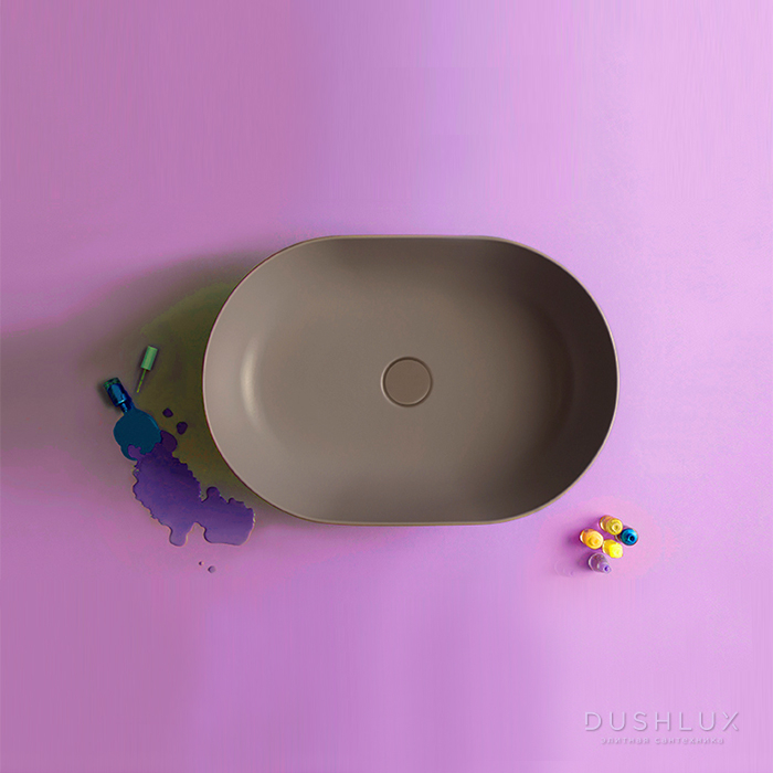 Фото Globo T-Edge Раковина-чаша 54x36 см, без отв., на столешницу, цвет: Castagno