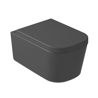 Galassia Meg11Pro Унитаз подвесной 55x35см., безободковый, с сиденьем 5478 цвет: черный матовый