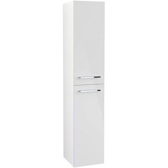 Villeroy & Boch Avento, Шкаф-пенал, подвесной, 2 дверцы, 4 стеклянные полки, размер 35x176x37см., цвет: белый