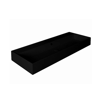 Simas Agile Раковина 121х46см., подвесная, без отв., с переливом, цвет: nero matt