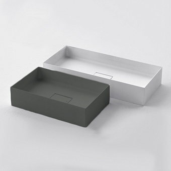 Falper Quattro.Zero Раковина 50x31x10 см, без отв., накладная, цвет: железо