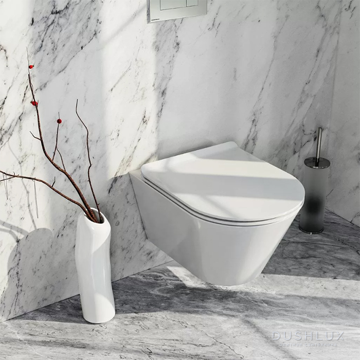 Фото Kerama Marazzi Plaza Modern Унитаз подвесной, безободковый, цвет: белый глянцевый