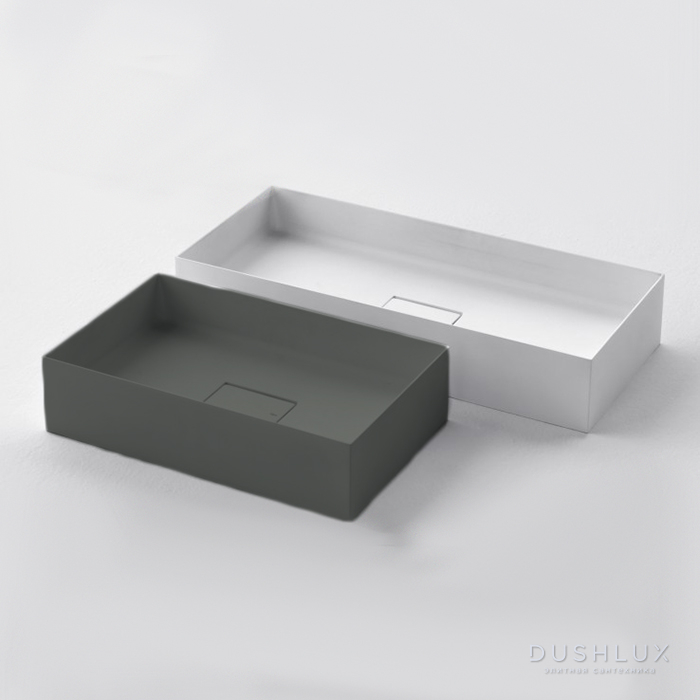 Фото Falper Quattro.Zero Раковина 50x31x10 см, без отв., накладная, цвет: железо