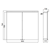 EMCO Flat Зеркальный шкаф 80x72.7см., LED-подсветка, 2 двери, 2 полки, розетка, с нижней подсветкой