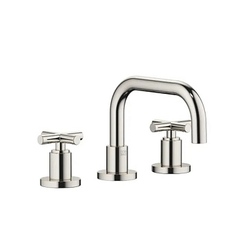 Dornbracht Tara Смеситель для раковины, на 3 отв., с донным клапаном, цвет: платина