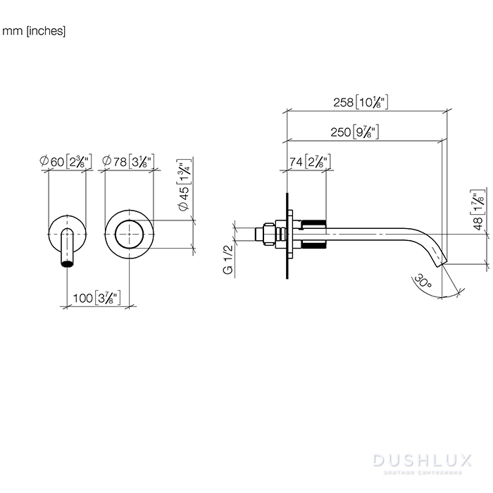 Dornbracht Meta meta pure Смеситель для раковины, излив: 25см ...