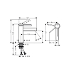 Hansgrohe Finoris Смеситель для раковины на 1 отверстие, однорычажный, с донным клапаном, цвет:черный матовый