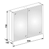 Keuco Royal Match Зеркальный шкаф с подсветкой 80x70x16см, 2 дверцы, подвесной, цвет: зеркало