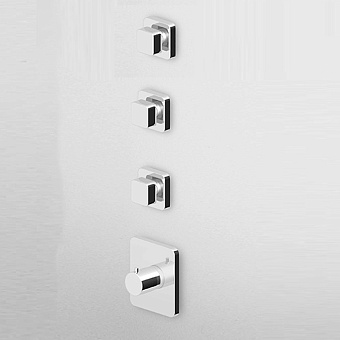 Zucchetti Soft Термостатический встроенный смеситель, с 3 запорными клапанами, цвет: хром