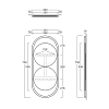 Simas Wave Зеркало 30x70см., подвесное, из 2х круглых зеркал, цвет: черный матовый