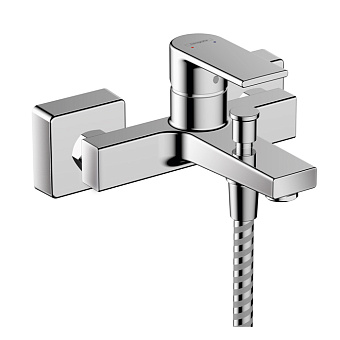Hansgrohe Vernis Shape Смеситель для ванны, настенный, излив 166мм, с переключателем на душ, 2 уровня расхода воды, цвет: хром