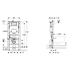 Geberit Duofix Инсталляция для подвесного унитаза 112см., со смыв. бачком Delta 12 см., с креплением и клавишей Delta50