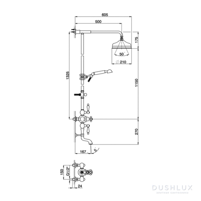 Cisal Arcana Toscana Душевая система: стойка со смесителем ...