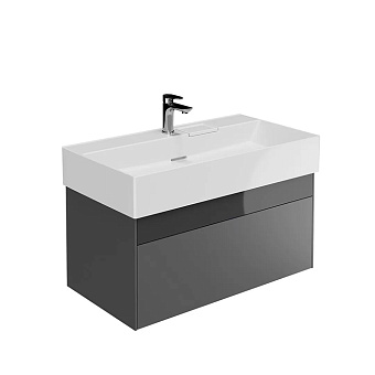 Kerama Marazzi Logica Тумба 86.8x46x40.3см., подвесная, 2 ящика, цвет: стальной серый