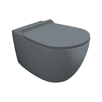 Simas Vignoni Унитаз 56x36.5см., подвесной, безободковый, GREEN VERTIGO, цвет: cemento matt