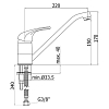 Paffoni Nettuno Due Смеситель для кухни, на 1 отв., с поворотным изливом, цвет: хром