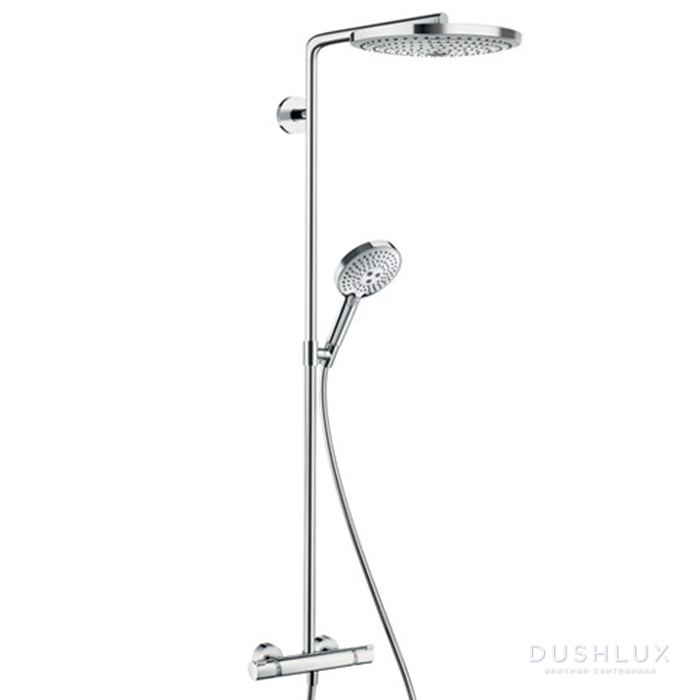 Фото Hansgrohe Raindance Select S Душевая система Showerpipe: верх.душ 300 2jet, ручн.душ, шланг, термостат, цвет: хром