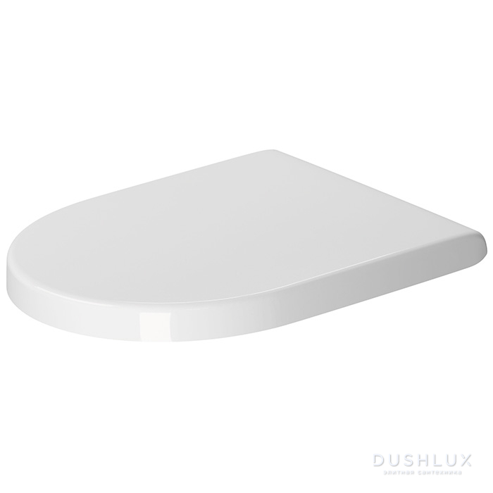 Фото Duravit Starck 3 Сиденье с крышкой, цвет: белый/нержавеющая сталь