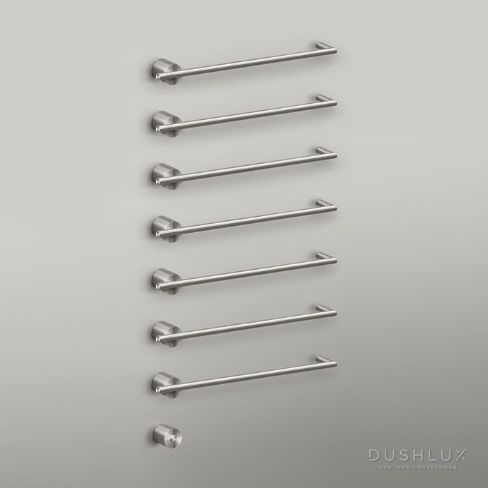 Фото CEA Design EQUILIBRIO Полотенцесушитель 58см, электрический, 7 трубок, кнопка включения в комплекте, цвет: нержавеющая сталь