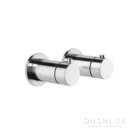 Фото Gessi Anello Смеситель для душа, термостатический, встраиваемый, на 3 позиции, цвет: Black Metal Brushed PVD