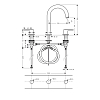 Hansgrohe Vernis Blend Смеситель для раковины, на 3 отв, с донным клапаном, излив 166мм, h151мм, цвет: хром