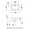 Duravit 1930 Раковина встраивания снизу, с переливом, цвет: белый
