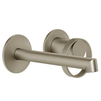 Gessi Anello Смеситель для раковины, настенный, без донного клапана, цвет: Finox Brushed Nickel