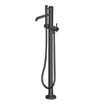 Zucchetti Helm Смеситель для ванны, напольный, с ручным душем, цвет: brushed total black PVD