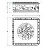 THG MARQUISE BLANC DECOR PLATINE Баночка для таблеток керамическая, квадратная 55х55 мм., настольная, декор платина, цвет: белый