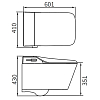 Arrow Glacier Унитаз Smart 41x60см, с функцией биде, подвесной, безободковый, клавиша смыва, цвет: белый
