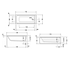 Duravit D-Code Ванна 170x75x42 см, встраиваемая, с 1 наклоном для спины, выпуск в зоне ног, цвет: белый