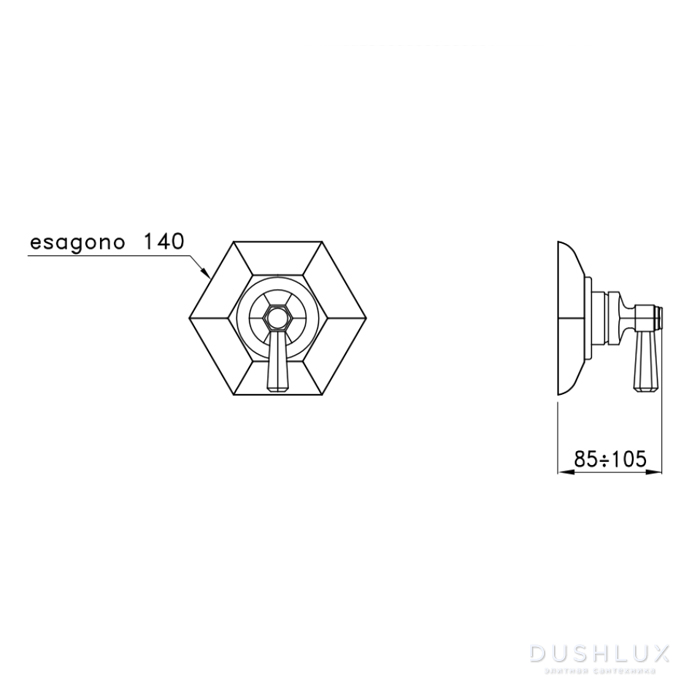 Stella Eccelsa Встраиваемый смеситель душа 3292MC P.V., цвет: хром ( EC ...