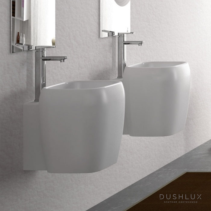 Cielo Shui Раковина 36х46х45 см, 1 отв., с полупьедесталом, подвесная ...